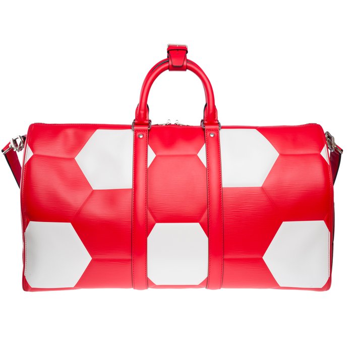 Louis Vuitton - Keepall 50 x FIFA 2018 Travel bag strap in red epi leather, PHW - Rejsetaske