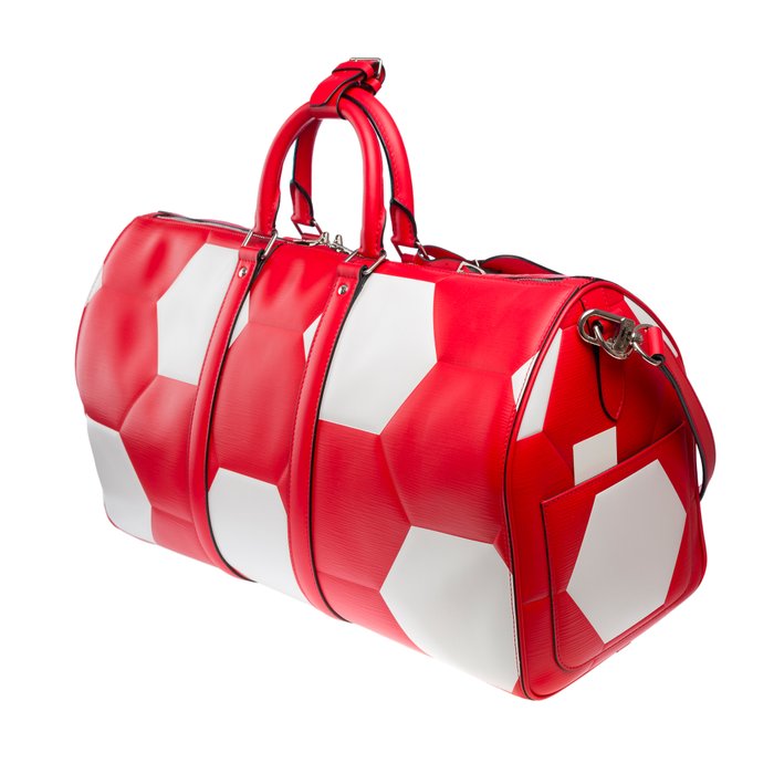 Louis Vuitton - Keepall 50 x FIFA 2018 Travel bag strap in red epi leather, PHW - Rejsetaske