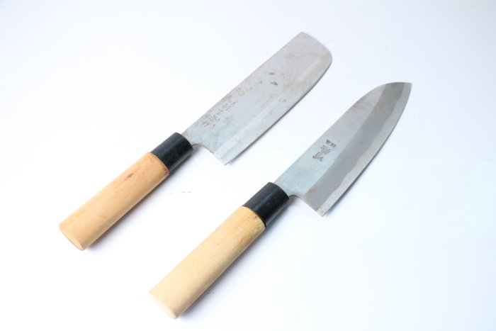 "刀 KATANA"  薄刃 Usuba , 出刃 Deba , - Køkkenkniv - Kitchen knife set - Stål - Japan