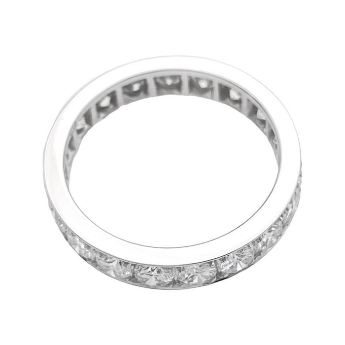 Ring - 14 karat Hvidguld -  110ct tw Diamant (Natur)  - Eternity diamantring