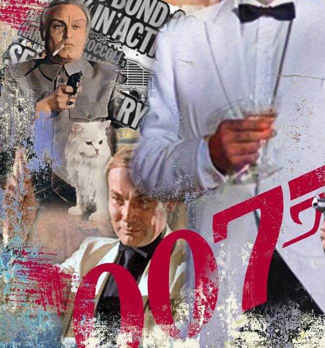 James Bond 007 - Sean Connery's Bond with all his Villains - "Antagonist" - Limited edition / Luc Best - Kunstværk "