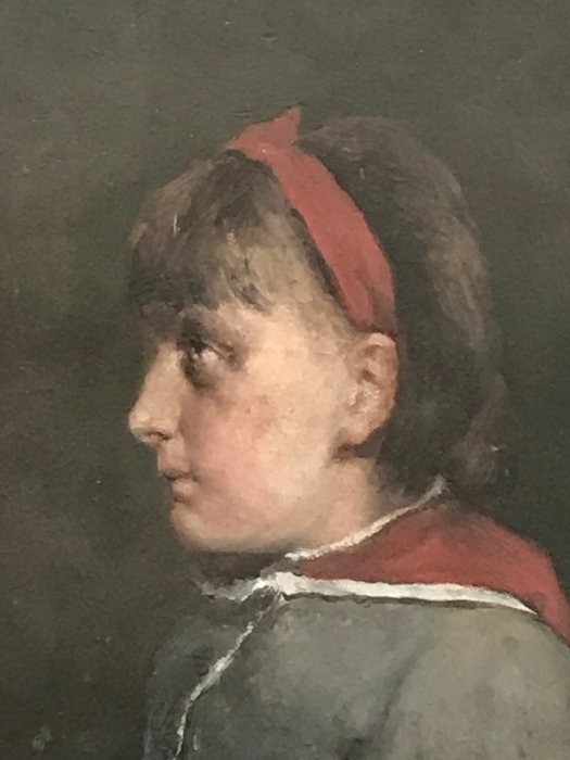 Hollandse/Belgische School (XIX-XX) - Portret van een jong meisje