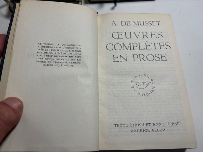 Alfred de Musset / Fio dor Dostoïevski / André Malraux - Lot de 4 volumes La Pléiade - 1947-1954