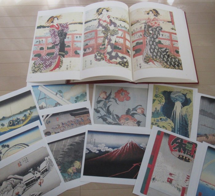 Set of Art Book and Art Prints of Ukiyo-e - Various - Japan