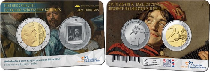 Holland. 2 Euro 2024 "Frans Hals" (met silver penning)