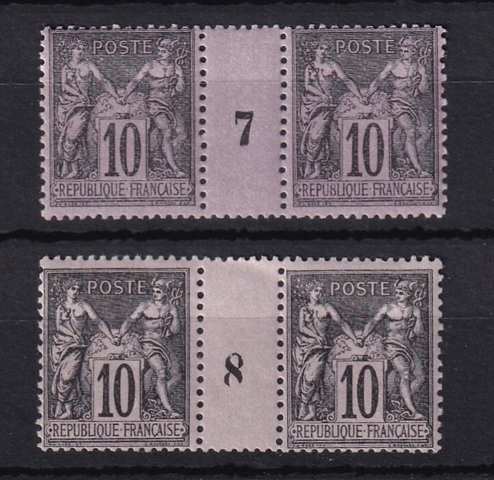 Frankrig 1877 - koster €400, ny uden hængsel; årgang 7 og 8 - Yvert n°89