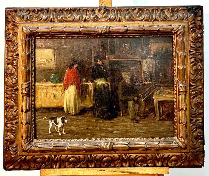 Cesare Vianello (1862–1920) Attributed to - Interno la scelta del quadro