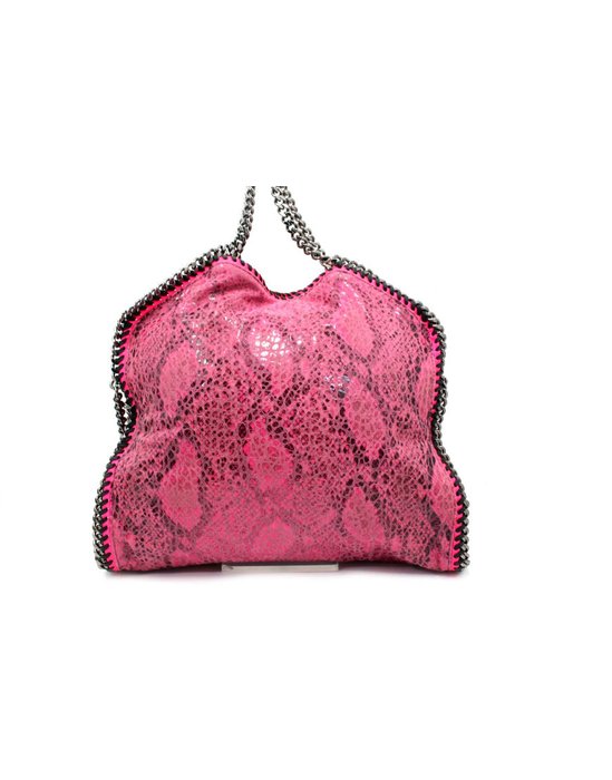 Stella McCartney - Falabella 3 catene stampa pitone rosa - Håndtaske