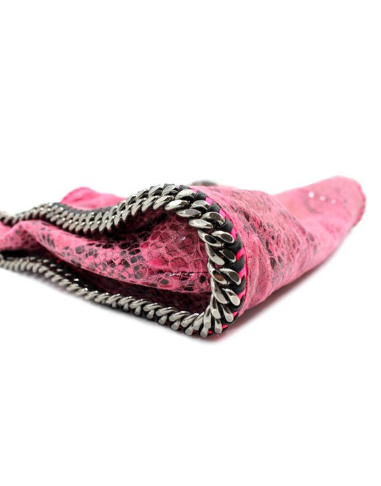 Stella McCartney - Falabella 3 catene stampa pitone rosa - Håndtaske