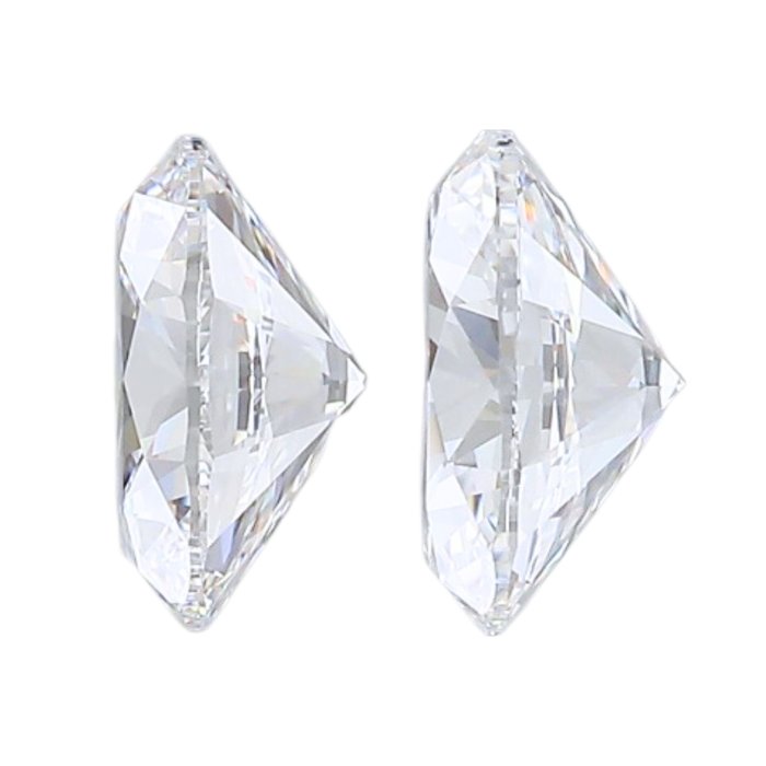 2 pcs Diamant  (Natur)  - 1.40 ct - Oval - D (farveløs) - VVS2 - Gemological Institute of America (GIA)