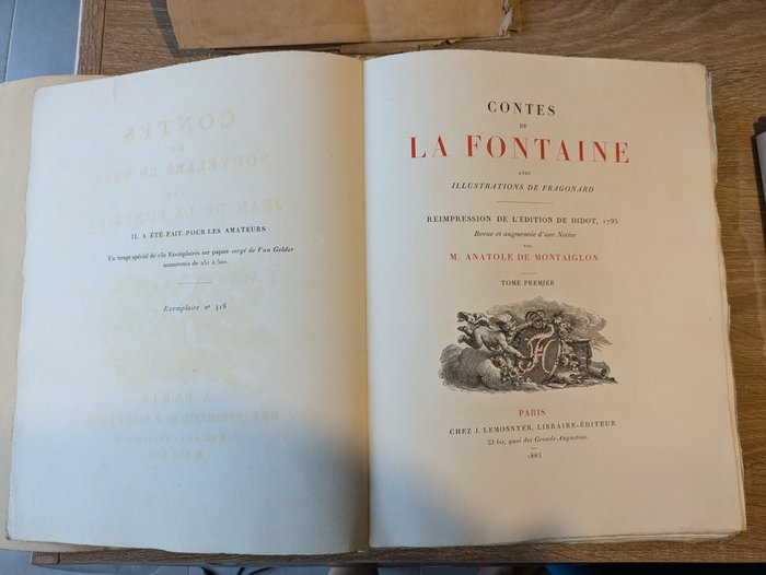 La Fontaine / Fragonard - Contes de la Fontaine avec illustrations de Fragonard. Tome 1 - 1883