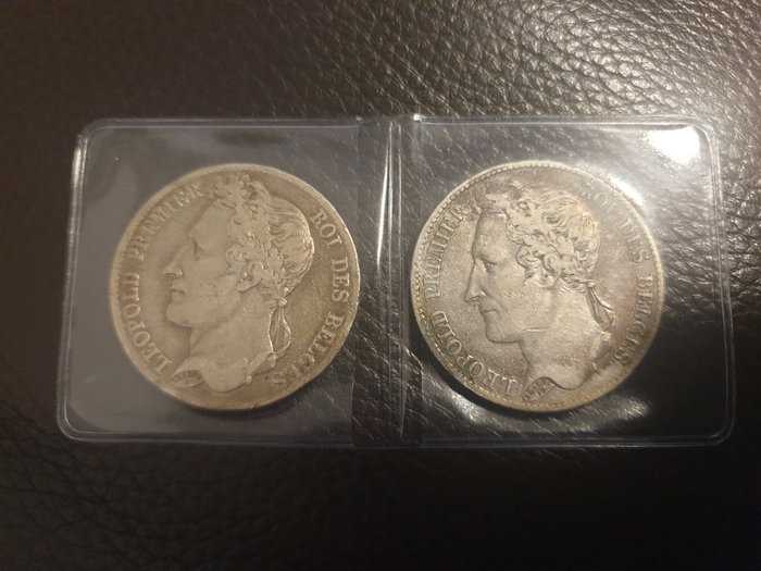 Belgien. Leopold I (1831-1865). 5 Francs 1832/1833 (2 stuks)