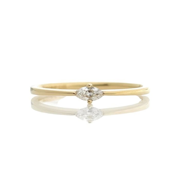 Ring - 18 kraat Gulguld -  0.09ct. tw. Diamant (Natur)  - Gul guld diamantring