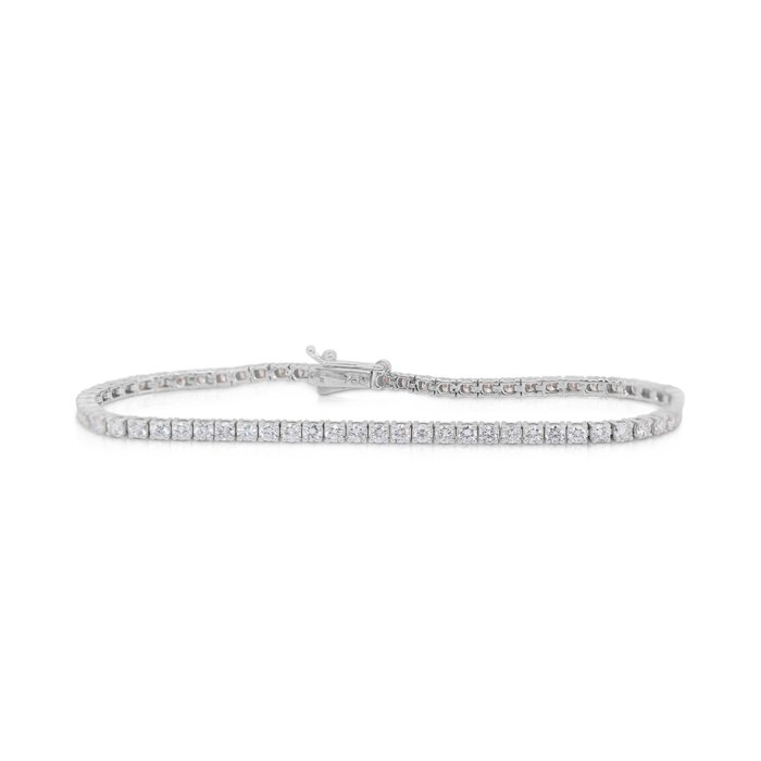 Armbånd - 18 kraat Hvidguld -  3.86ct. tw. Diamant (Natur)