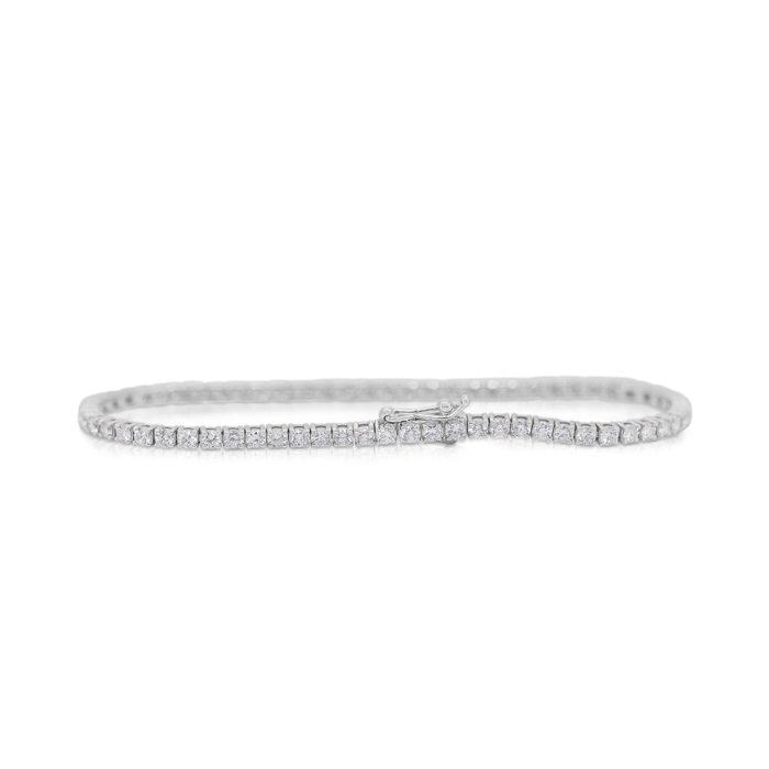 Armbånd - 18 kraat Hvidguld -  3.86ct. tw. Diamant (Natur)