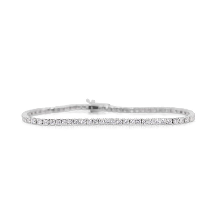 Armbånd - 18 kraat Hvidguld -  3.86ct. tw. Diamant (Natur)