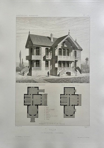 Eugene Emmanuelle Viollet Le Duc (XIX), d'après - Habitations Modernes