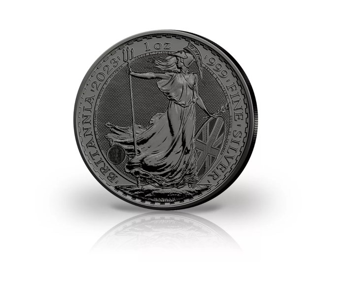 Storbritannien. 2 Pounds 2023 Britannia, mit Ruthenium veredelt, 1 Oz (.999)  (Ingen mindstepris)