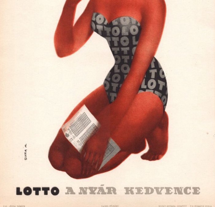 Mátyás Sinka - 1958 Favourite of the summer - Gambling, lottery. Lotto - Budapest - HUNGARY - advertising poster, - - 1950‹erne