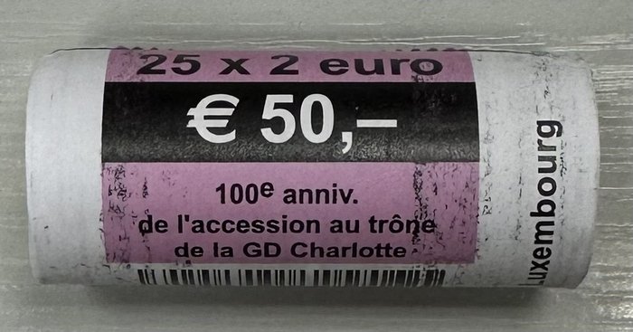 Luxembourg. 2 Euro 2019 "Accession au trône de la grande duchesse Charlotte" (25 monnaies) en rouleau  (Ingen mindstepris)