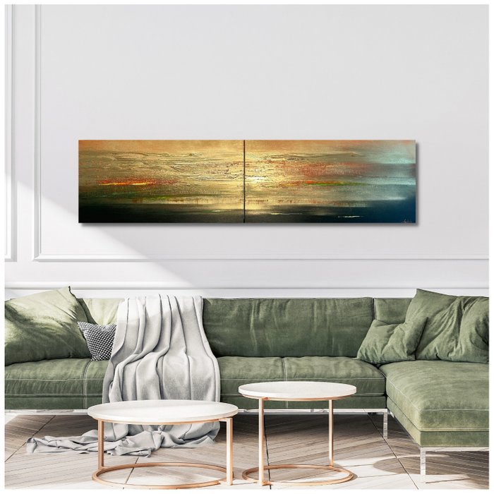 Anderle - Golden lake II - Diptych - XXL