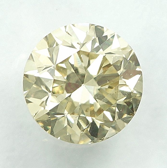 1 pcs Diamant  (Naturfarvet)  - 0.72 ct - Light Gul - SI2 - International Gemological Institute (IGI)