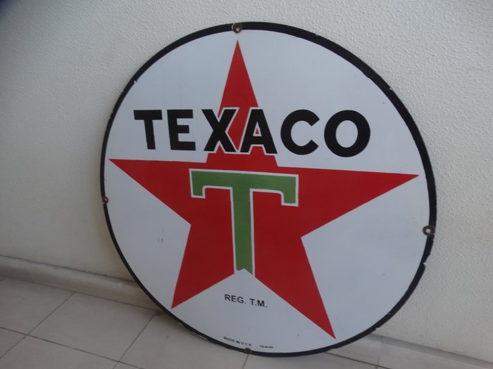 Emaljeplade - Texaco emaljejern