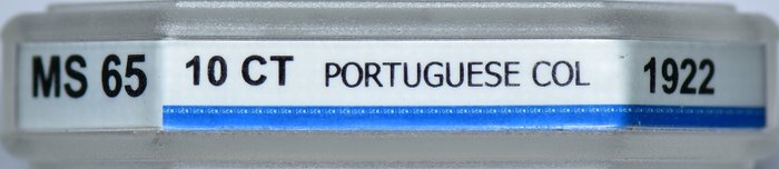 Portugisisk Angola. Republic. 10 Centavos 1922 - GENI - MS65 - Escassa