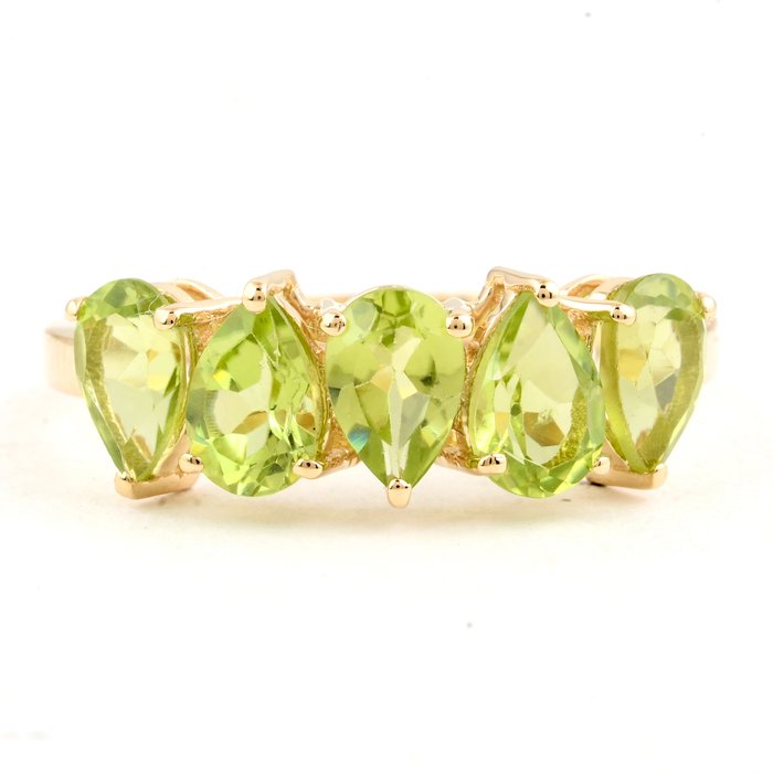 Ingen mindstepris - Ring - 14 karat Gulguld -  2.35ct. tw. Peridot