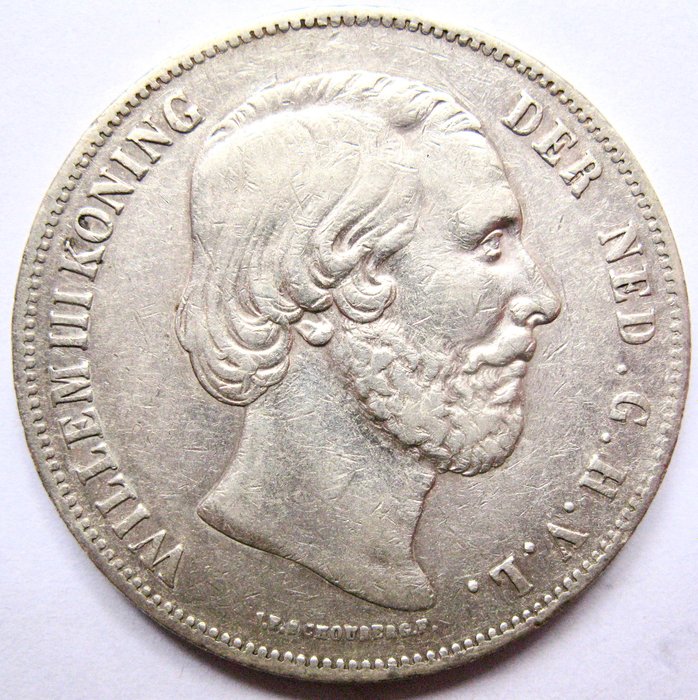 Holland. Willem III. 2-1/2 Gulden 1858  (Ingen mindstepris)