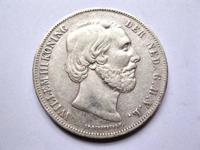 Holland. Willem III. 2-1/2 Gulden 1858  (Ingen mindstepris)