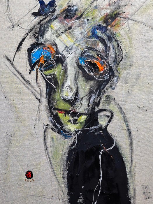 Arvydas Gaiciunas (Retne) - Dude N-33 (Character Portraiture. Original Painting)