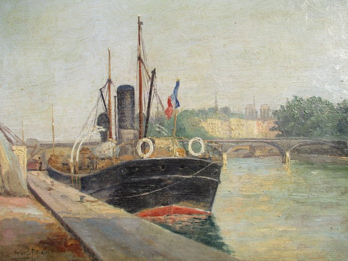 Jules Brault (1861 - ?) - Le Pont Neuf et la Seine à Paris