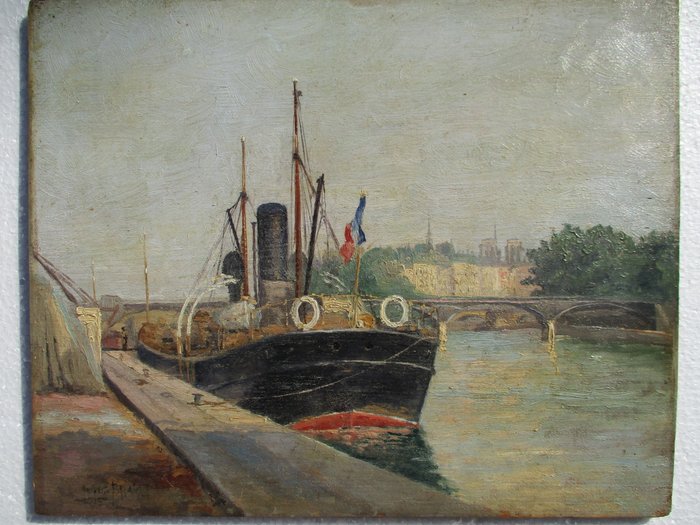 Jules Brault (1861 - ?) - Le Pont Neuf et la Seine à Paris