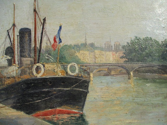 Jules Brault (1861 - ?) - Le Pont Neuf et la Seine à Paris