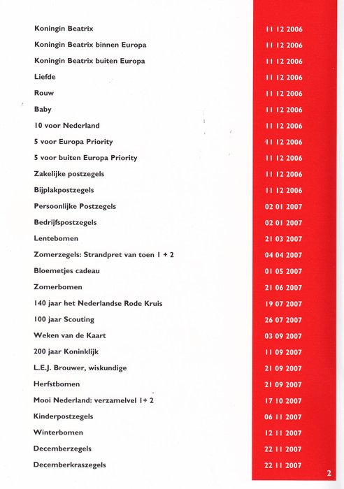 Holland 2006/2008 - Frimærker Årlige Samlinger 2007 og 2008