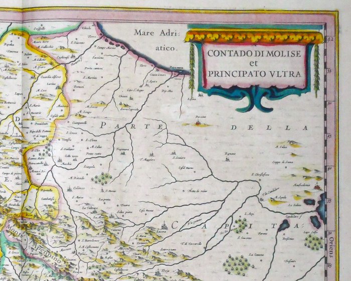 Italien - Molise Campania; Hondius / Janssonius - Contado di Molise et Principato Ultra - 1638