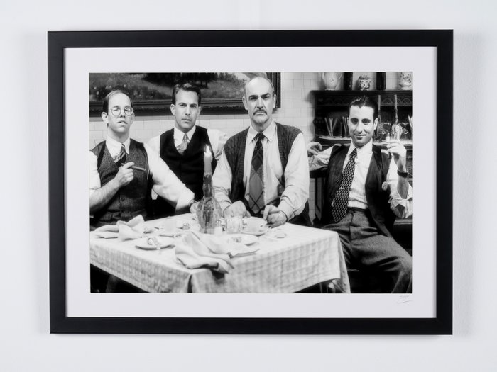 The Untouchables (1987) - Sean Connery, Kevin Costner, Charles Martin Smith  Andy Garcia - Fine Art Photography - Luxury Wooden Framed 70X50 cm - Limited Edition Nr 01 of 30 - Serial ID 17220 - Original Certificate (COA), Hologram Logo Editor and QR Code - 100% New items.