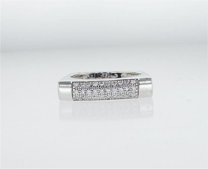 Ring - 14 karat Hvidguld -  0.25ct. tw. Diamant (Natur)  - zm