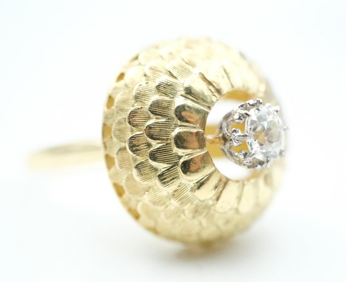 Ring - 18 kraat Gulguld -  0.32ct. tw. Diamant (Natur)