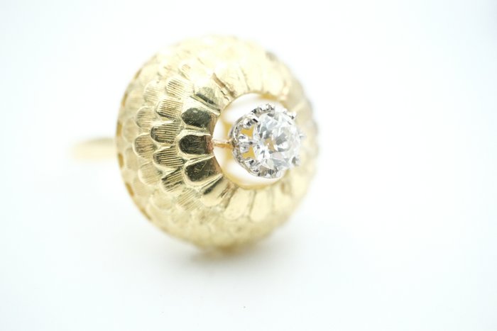 Ring - 18 kraat Gulguld -  0.32ct. tw. Diamant (Natur)