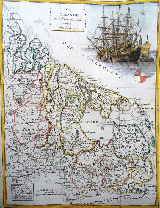 Holland - Holland, Holland, Zeeland, Friesland, Utrecht, Groningen, Gelderland, Overijssel - 7 provinser; G.L. Le Rouge - La Hollande ou les Provinces Unies - 1751-1760