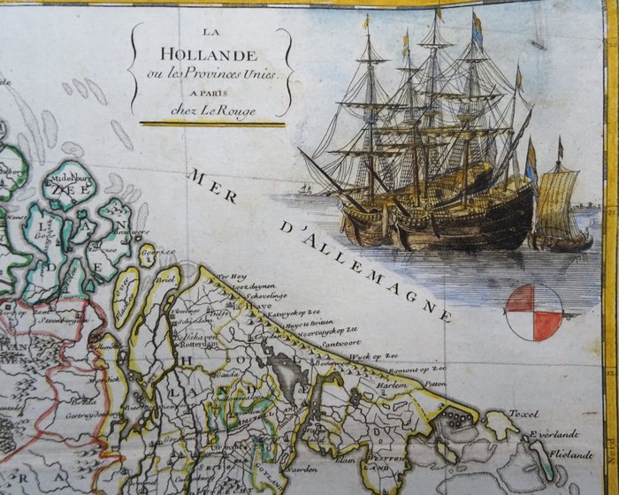 Holland - Holland, Holland, Zeeland, Friesland, Utrecht, Groningen, Gelderland, Overijssel - 7 provinser; G.L. Le Rouge - La Hollande ou les Provinces Unies - 1751-1760