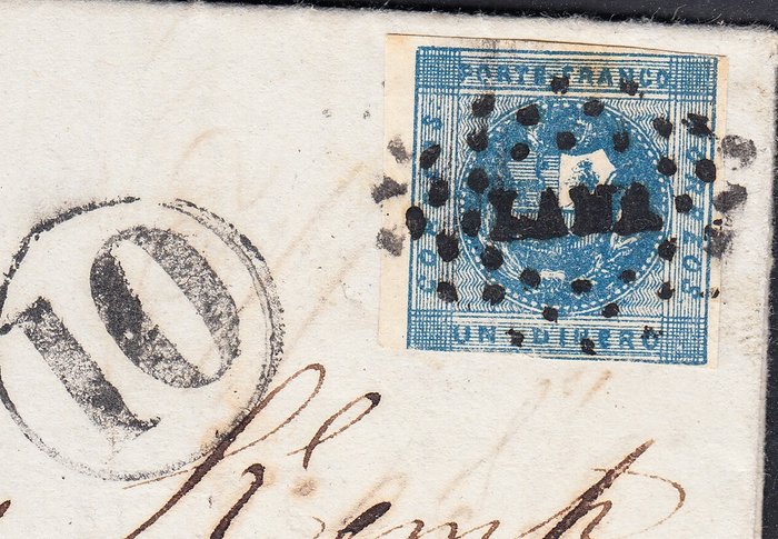 Peru 1860 - Brev med stempel fra en Dinero med Lima annullering til USA med passage gennem beskattet Panama - Michel 6