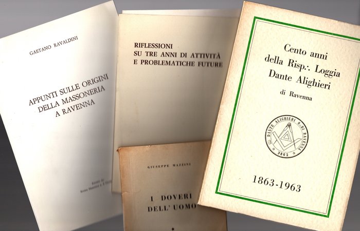 Drhona – Hiram - Luigi Ferraris-Alec Mellor -Carlo Manelli-Giuseppe Mazzini-Gaetano Rivaldini- Lino - " La Massoneria la verità la via"-"Cosa dobbiamo a noi stessi e all'umanità"-"I nostri fratelli - 1962-1976