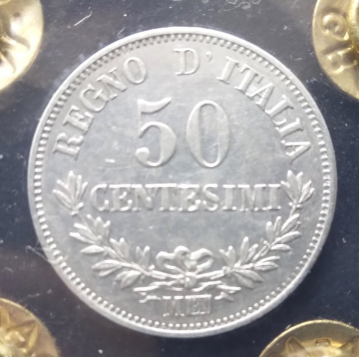 Italien. Vittorio Emanuele II di Savoia (1861-1878). 50 Centesimi 1863  (Ingen mindstepris)