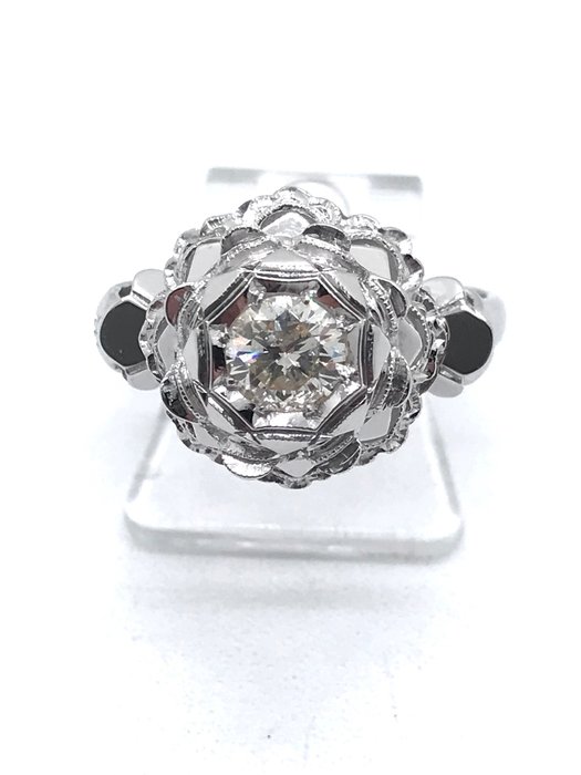 Ring - 18 kraat Hvidguld -  0.37ct. tw. Diamant (Natur)