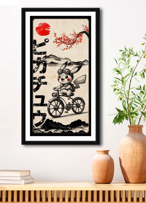 Kōdo88 - Pikachu Cycling [Pokémon] - Hand Signed Numbered  Certificated