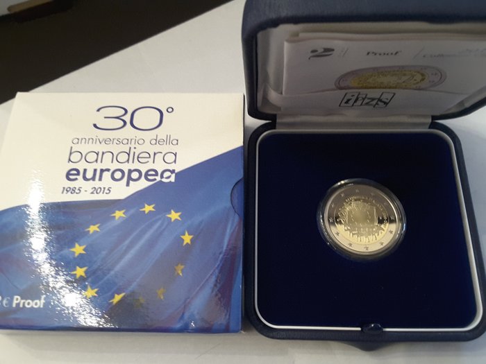 Italien. 2 Euro 2015 "Anniversario Bandiera Europea" Proof  (Ingen mindstepris)