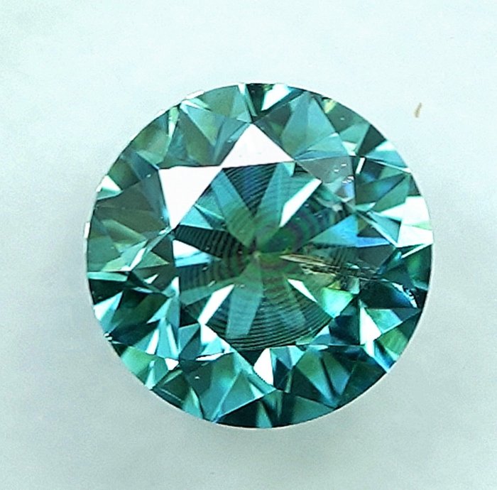 1 pcs Diamant  (Farvebehandlet)  - 0.50 ct - Fancy Grønlig Blå - I1 - International Gemological Institute (IGI)